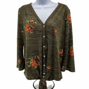 Fig & Flower Anthropologie Button down cardigan fl